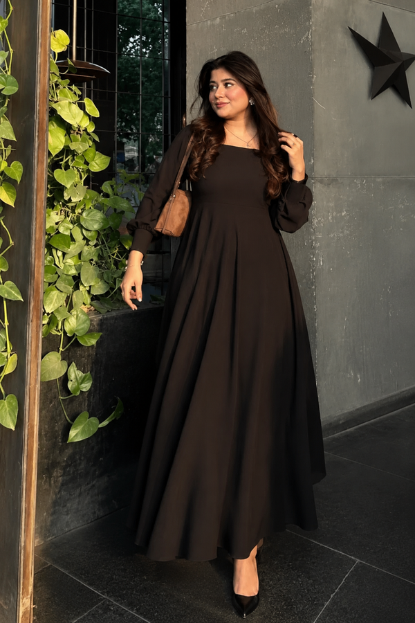 Espresso Square Neck Maxi Dress