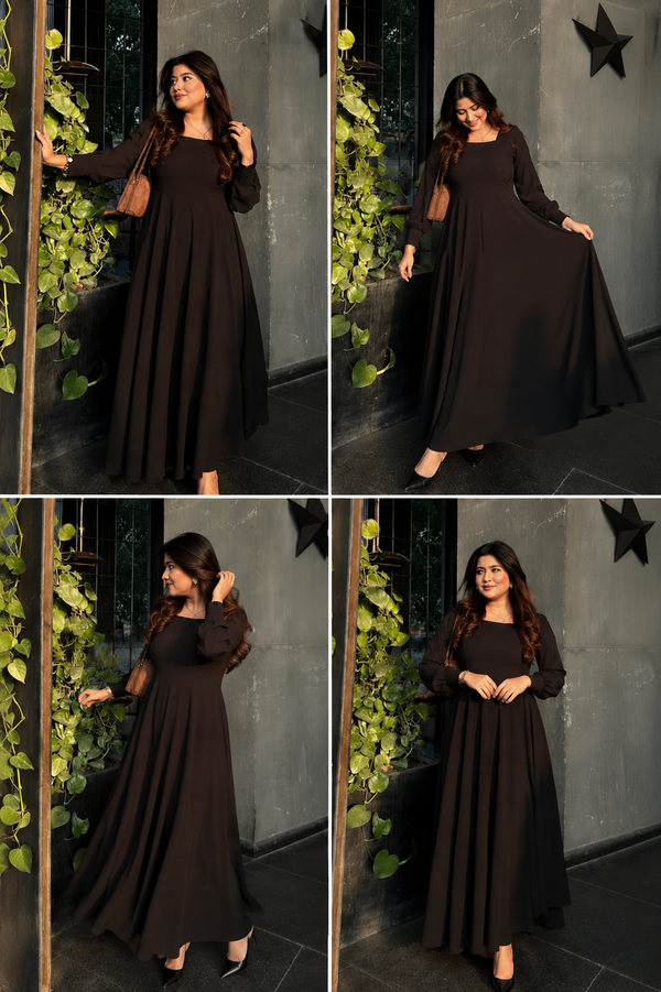 Espresso Square Neck Maxi Dress