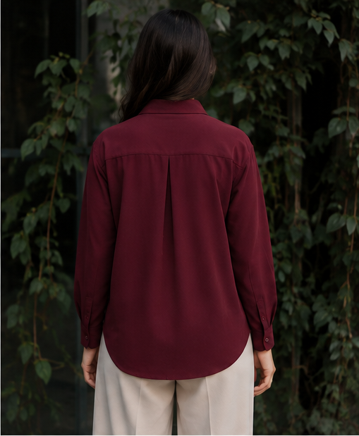 Burgundy Classic Button-Down Shirt