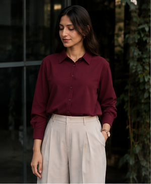 Burgundy Classic Button-Down Shirt