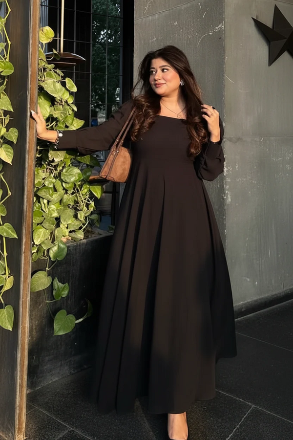 Espresso Square Neck Maxi Dress