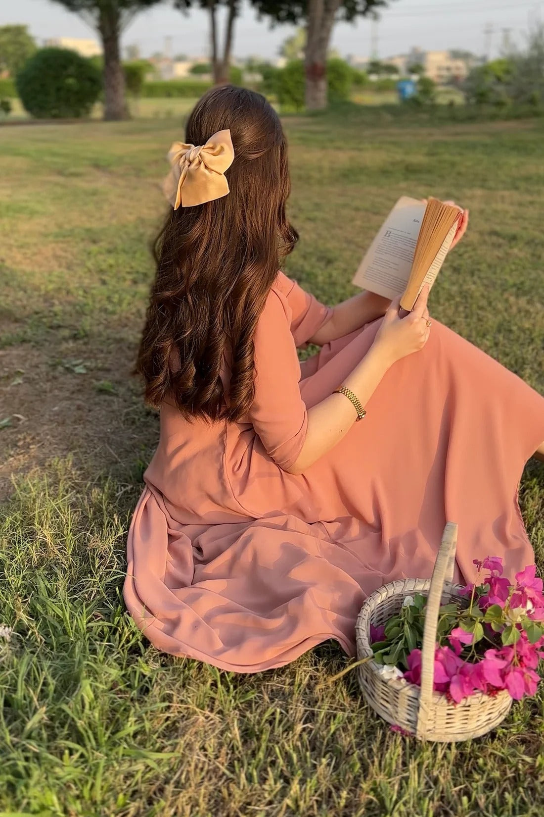 Rosette Wrap Maxi Dress