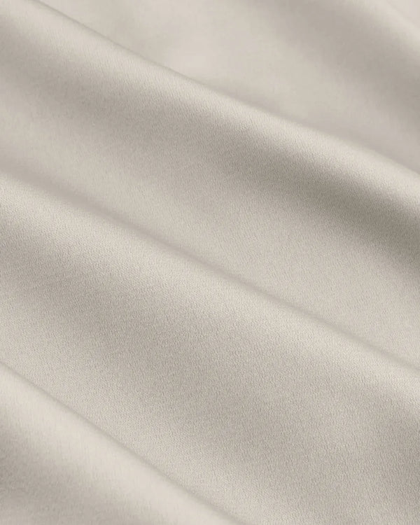 Cream Satin Nipped-Waist Shirt