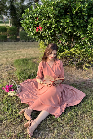 Rosette Wrap Maxi Dress