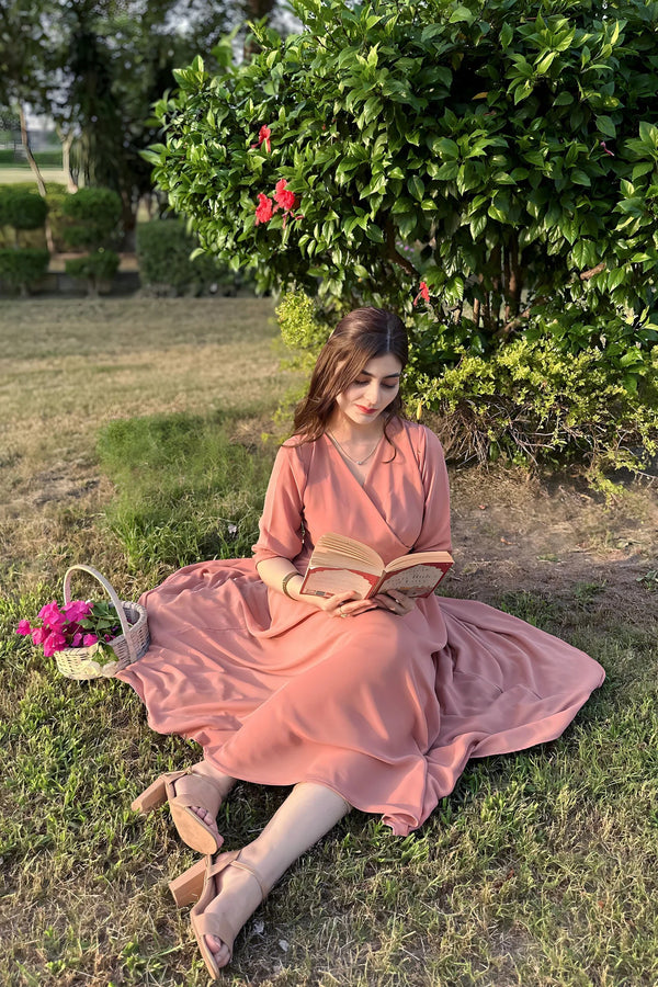 Rosette Wrap Maxi Dress