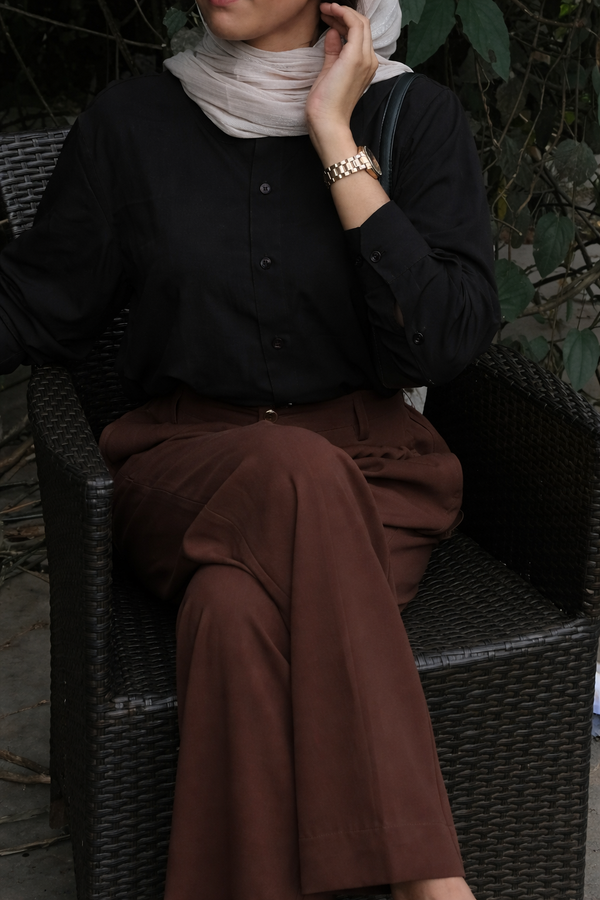 OFFLY Brown Workday Wide-Leg Pant