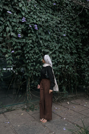 OFFLY Brown Workday Wide-Leg Pant
